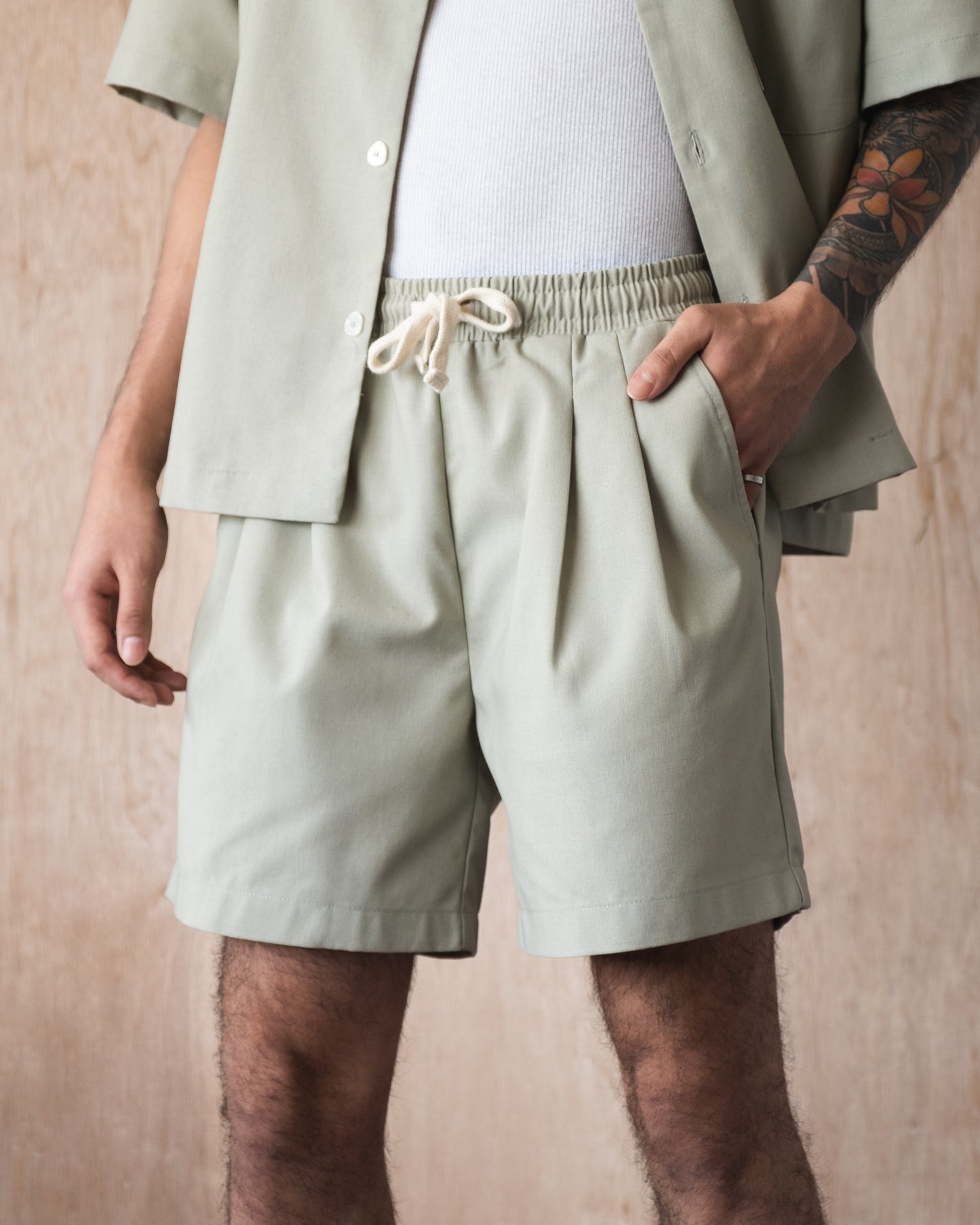 Linen Shorts Gray